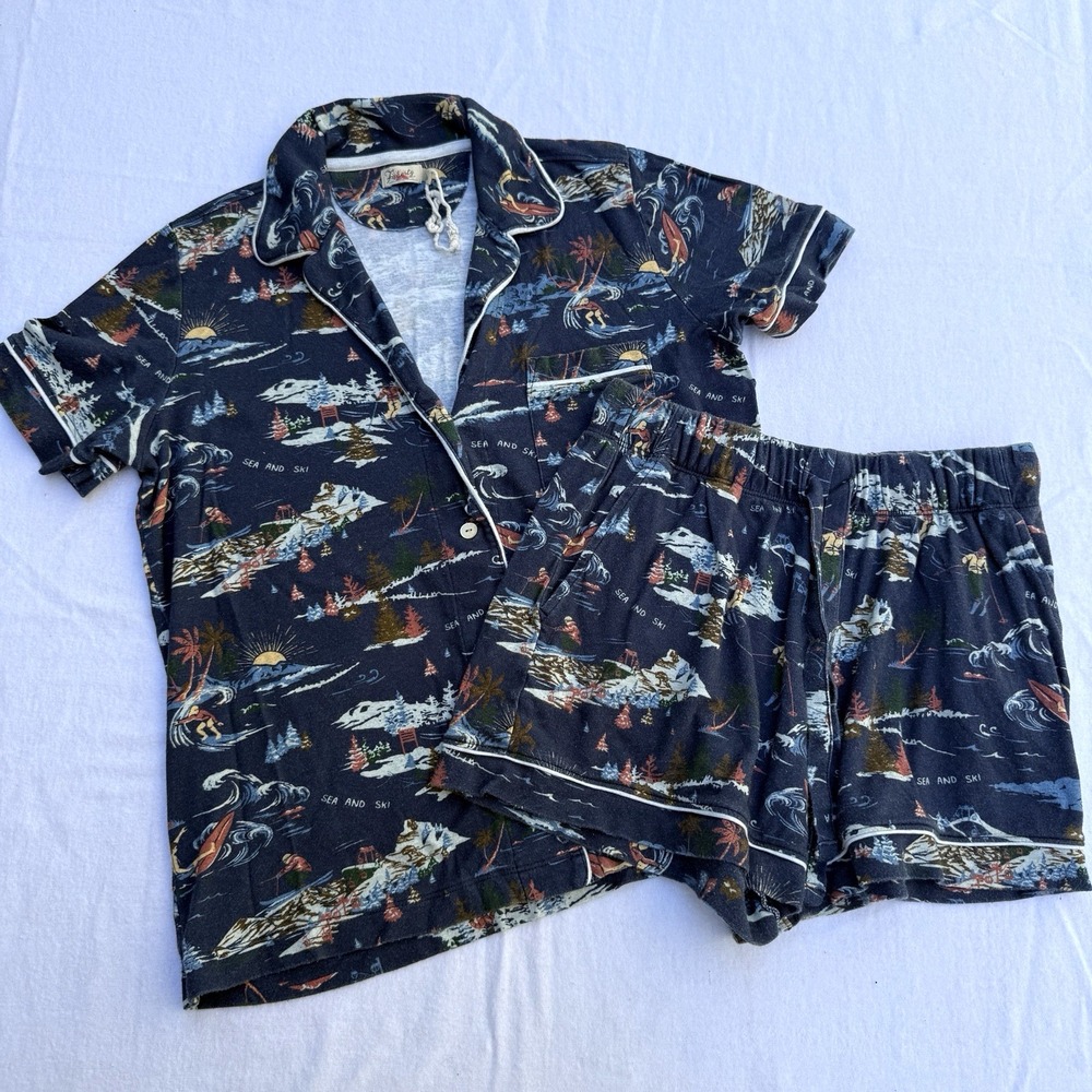 Faherty Sea To Ski Cloud Pajama Set Size Small Cozy Soft Surf Outdoors Shorts